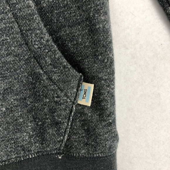 Toms Women's Size Small Dark Grey Full Zip Long Sleeve Logo Front Hoodie Jacket - Picture 5 of 10